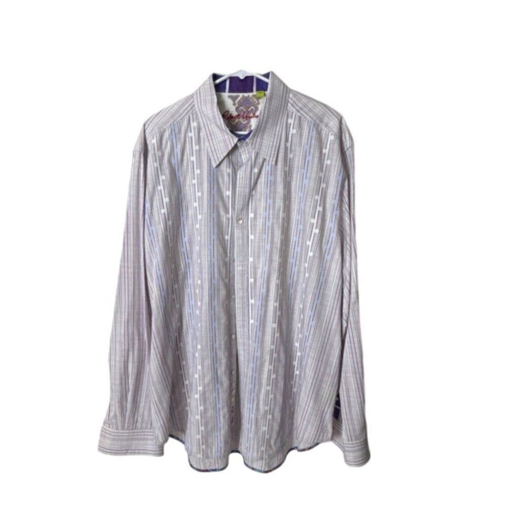 Robert Graham Mens Classic Fit Dress Shirt Long Sleeve Button Front Purple